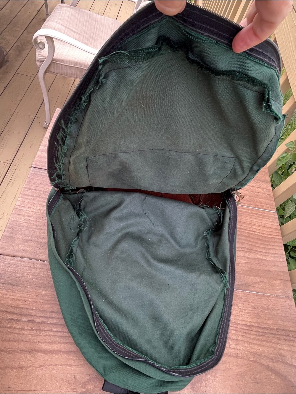 Vintage Jansport suede leather bottom backpack green classic school USA 90s - Picture 5 of 6